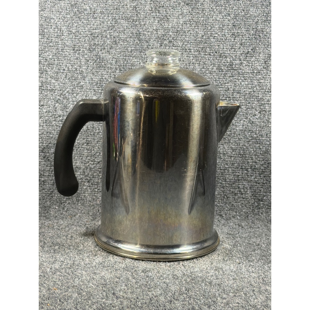 Vintage Farberware 12 Cup Stainless Steel Stovetop Coffee Percolator QQQ19C Rare